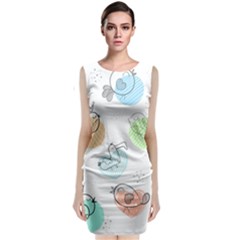 Cartoon Bird Cute Doodle Bird Sleeveless Velvet Midi Dress by Salman4z