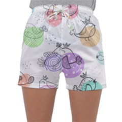 Cartoon Bird Cute Doodle Bird Sleepwear Shorts by Salman4z