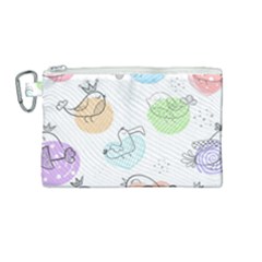 Cartoon Bird Cute Doodle Bird Canvas Cosmetic Bag (medium) by Salman4z