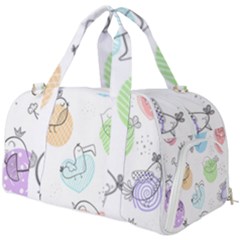 Cartoon Bird Cute Doodle Bird Burner Gym Duffel Bag by Salman4z