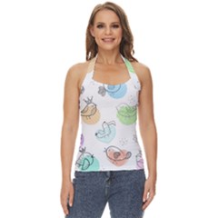 Cartoon Bird Cute Doodle Bird Basic Halter Top by Salman4z