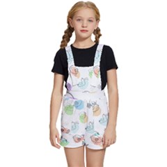 Cartoon Bird Cute Doodle Bird Kids  Short Overalls by Salman4z