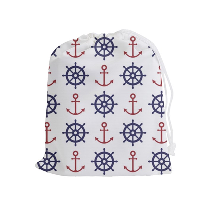 Nautical Seamless Pattern Drawstring Pouch (XL)