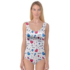 Hearts Seamless Pattern Memphis Style Princess Tank Leotard  by Salman4z