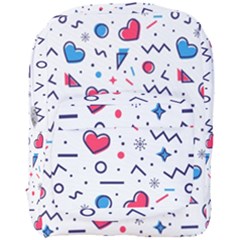 Hearts Seamless Pattern Memphis Style Full Print Backpack by Salman4z