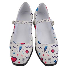 Hearts Seamless Pattern Memphis Style Women s Mary Jane Shoes by Salman4z