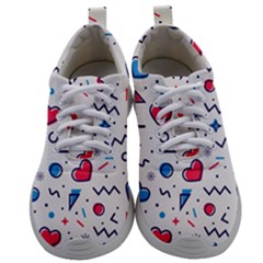 Hearts Seamless Pattern Memphis Style Mens Athletic Shoes by Salman4z