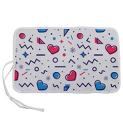 Hearts Seamless Pattern Memphis Style Pen Storage Case (s) by Salman4z