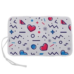 Hearts Seamless Pattern Memphis Style Pen Storage Case (m) by Salman4z