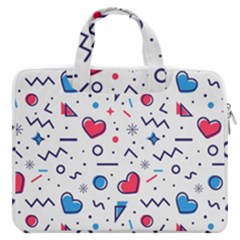 Hearts Seamless Pattern Memphis Style Macbook Pro 16  Double Pocket Laptop Bag 