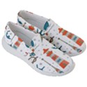 Nautical Elements Pattern Background Women s Lightweight Slip Ons View3