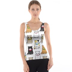 Cat Kitten Seamless Pattern Tank Top by Salman4z