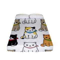 Cat Kitten Seamless Pattern Fitted Sheet (full/ Double Size) by Salman4z