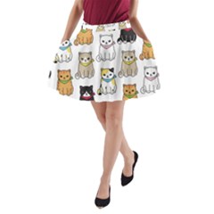 Cat Kitten Seamless Pattern A-line Pocket Skirt by Salman4z