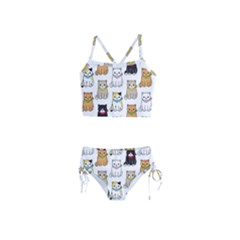 Cat Kitten Seamless Pattern Girls  Tankini Swimsuit by Salman4z