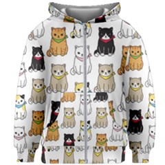 Cat Kitten Seamless Pattern Kids  Zipper Hoodie Without Drawstring by Salman4z