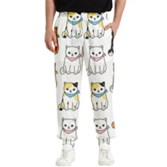 Cat Kitten Seamless Pattern Men s Elastic Waist Pants by Salman4z