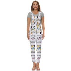 Cat Kitten Seamless Pattern Women s Pinafore Overalls Jumpsuit by Salman4z