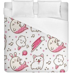 Cute Animal Seamless Pattern Kawaii Doodle Style Duvet Cover (king Size) by Salman4z