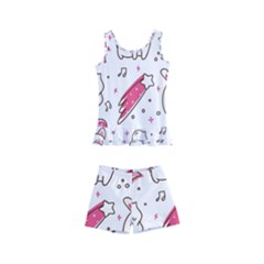 Cute Animal Seamless Pattern Kawaii Doodle Style Kids  Boyleg Swimsuit by Salman4z