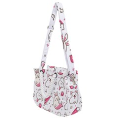 Cute Animal Seamless Pattern Kawaii Doodle Style Rope Handles Shoulder Strap Bag by Salman4z