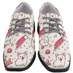 Cute Animal Seamless Pattern Kawaii Doodle Style Women Heeled Oxford Shoes by Salman4z