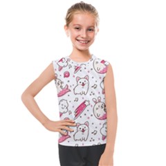 Cute Animal Seamless Pattern Kawaii Doodle Style Kids  Mesh Tank Top by Salman4z