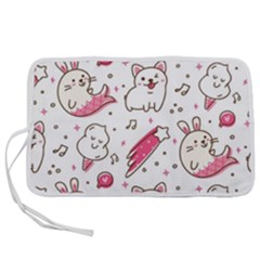 Cute Animal Seamless Pattern Kawaii Doodle Style Pen Storage Case (l) by Salman4z