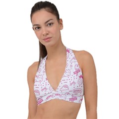 Cute-girly-seamless-pattern Halter Plunge Bikini Top by Salman4z