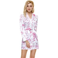 Cute-girly-seamless-pattern Long Sleeve Satin Robe by Salman4z