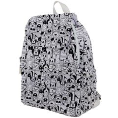 Seamless-pattern-with-black-white-doodle-dogs Top Flap Backpack by Salman4z