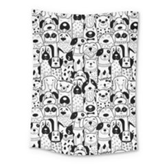 Seamless-pattern-with-black-white-doodle-dogs Medium Tapestry by Salman4z