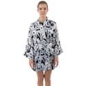 Seamless-pattern-with-black-white-doodle-dogs Long Sleeve Satin Kimono View1