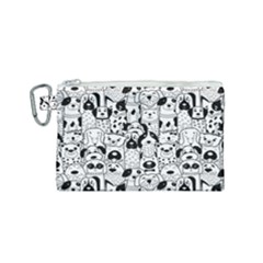 Seamless-pattern-with-black-white-doodle-dogs Canvas Cosmetic Bag (small) by Salman4z