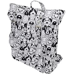 Seamless-pattern-with-black-white-doodle-dogs Buckle Up Backpack by Salman4z