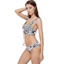 Seamless-pattern-with-black-white-doodle-dogs Low Cut Ruffle Edge Bikini Set View2