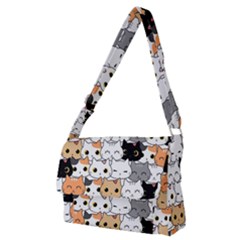 Cute-cat-kitten-cartoon-doodle-seamless-pattern Full Print Messenger Bag (m) by Salman4z