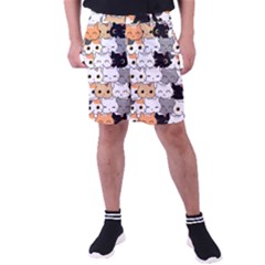 Cute-cat-kitten-cartoon-doodle-seamless-pattern Men s Pocket Shorts by Salman4z