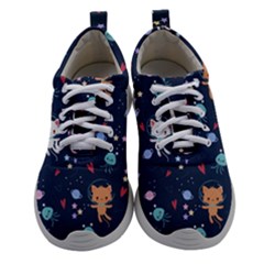 Cute-astronaut-cat-with-star-galaxy-elements-seamless-pattern Women Athletic Shoes by Salman4z