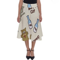 Happy-cats-pattern-background Perfect Length Midi Skirt by Salman4z