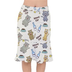 Happy-cats-pattern-background Short Mermaid Skirt by Salman4z