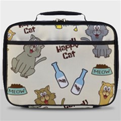 Happy-cats-pattern-background Full Print Lunch Bag by Salman4z