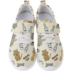 Happy-cats-pattern-background Men s Velcro Strap Shoes by Salman4z