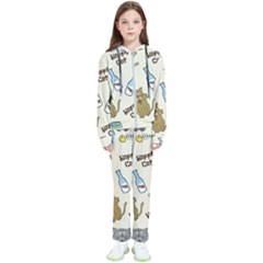 Happy-cats-pattern-background Kids  Tracksuit by Salman4z