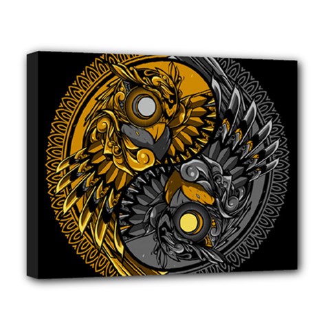 Yin-yang-owl-doodle-ornament-illustration Deluxe Canvas 20  X 16  (stretched) by Salman4z