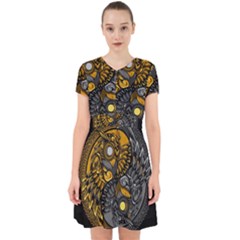 Yin-yang-owl-doodle-ornament-illustration Adorable In Chiffon Dress by Salman4z