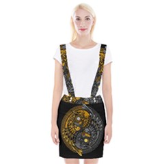 Yin-yang-owl-doodle-ornament-illustration Braces Suspender Skirt by Salman4z