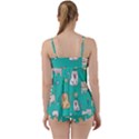 Seamless-pattern-cute-cat-cartoon-with-hand-drawn-style Babydoll Tankini Set View2