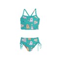 Seamless-pattern-cute-cat-cartoon-with-hand-drawn-style Girls  Tankini Swimsuit View1