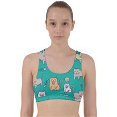 Seamless-pattern-cute-cat-cartoon-with-hand-drawn-style Back Weave Sports Bra by Salman4z